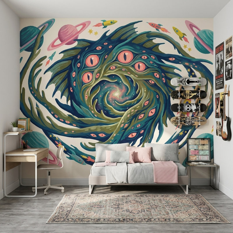 Décoration murale galaxie Galaxy vortex Space, 160 po x 108 po, Peler et coller