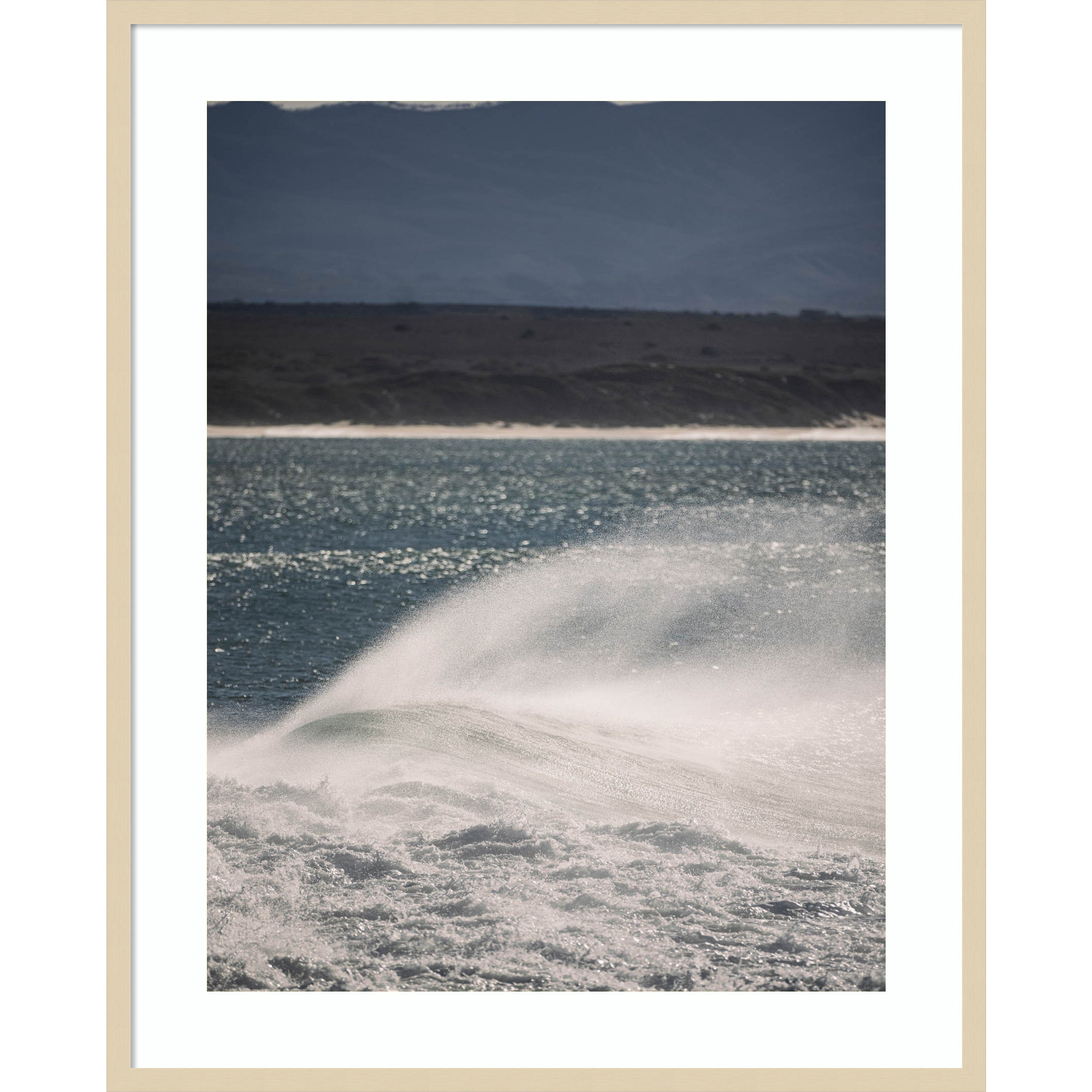 Sea Spuit by Shot by Clint Wood Framed Wall Art Print, Brown , 41" H x 33" W