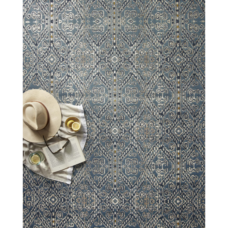 Gali Square Abstract Ocean Indoor/Outdoor Area Rug