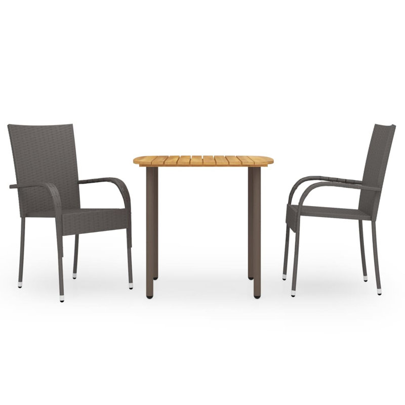 Ensemble de table et chaises de patio, Brun
