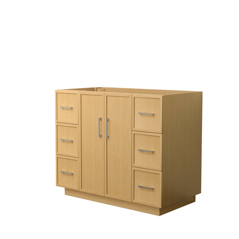 Base de meuble-lavabo simple autoportant Elan TK de 41 po seulement, Nickel brossé, Beige