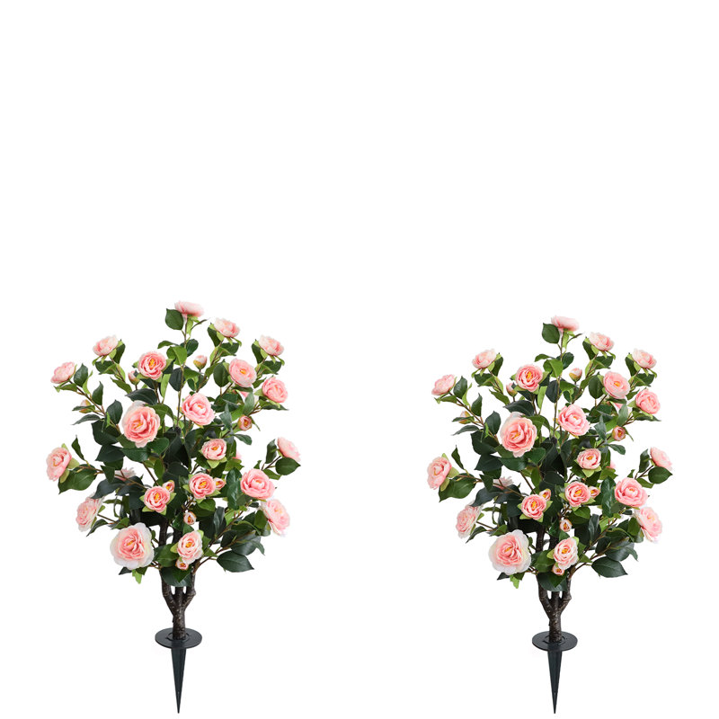 Camélia artificiel 36 po (ensemble de 2), Rose