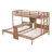Twin over Twin Bunk Bed with Built-in Desk, Storage Shelves & LED Reading Light,Natural-777582349