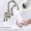 Robinet de salle de bain 4 po en nickel brossé, bec pivotant à 360 degrés, égratignure et ternissure, levier rotatif en métal pour tuyaux d’alimentation, tache d’empreinte digitale-121597132