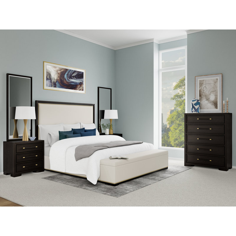Nina Nightstand and Mirror Set