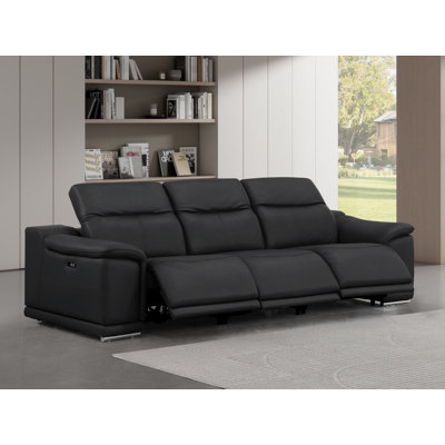Genuine Leather Sofa With 3 Power Recliners