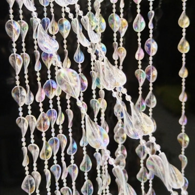 Beaded Curtain Doorways Star Acrylic Hanging Door Beads String Curtains Tassel Room Divider Screen Decor for Doorway Window Living Room Wedding 054fy (Shiny Transparent)