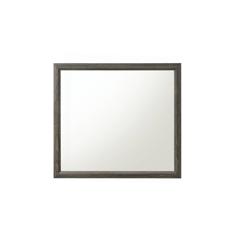 Miroir au fini gris patiné, 35 po x 39 po, Gris