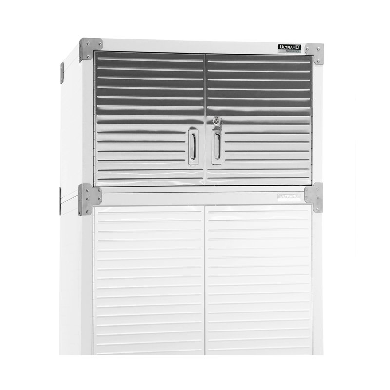 Seville Classics UltraHD 2-Piece Storage Cabinet Set, 30" W x 18" D x 90.5" H, White