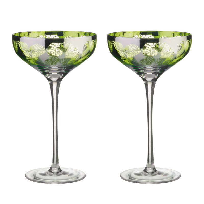 Tropical Leaves Champagne Saucers