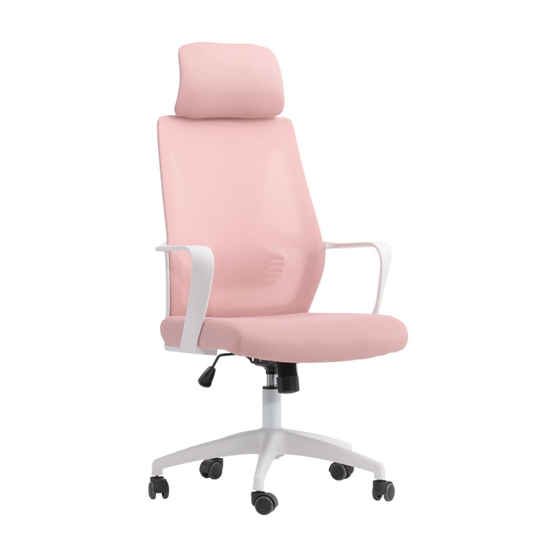 Monisola High Back Mesh Ergonomic Task Chair with Headrest, Pink