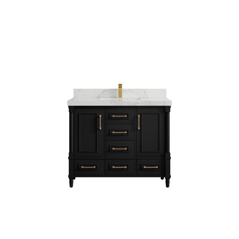 Aberdeen 42'' Single Bathroom Vanity with Top, Calacatta Nuvo
