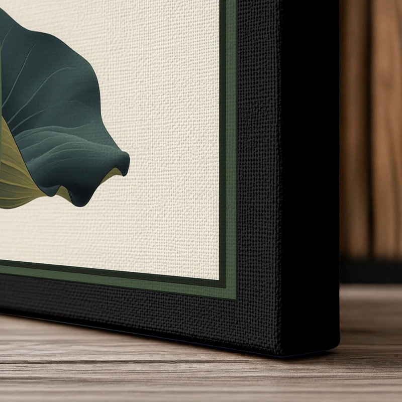 Lotus Bloom Botanical - Wrapped Canvas, 18x12 - 45.7 x 30.5 cm, Black Border