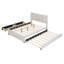 Lit plateforme double tapissier pleine grandeur avec 2 tiroirs et 1 lit gigogne simple, tête de lit classique-400511645