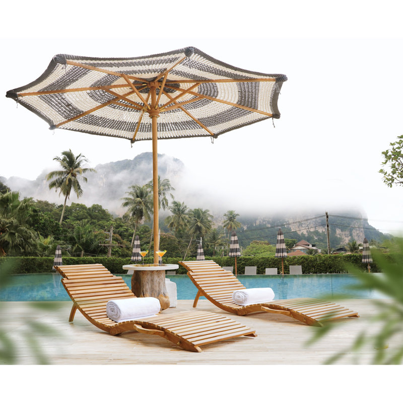 Huber 185cm Long Teak Single Chaise
