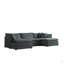 Canapé modulaire en U avec repose-pieds réversible, canapé d'angle convertible 5 places avec 2 repose-pieds, canapé doux minimaliste moderne et canapé pour le salon Chenille-2100570525
