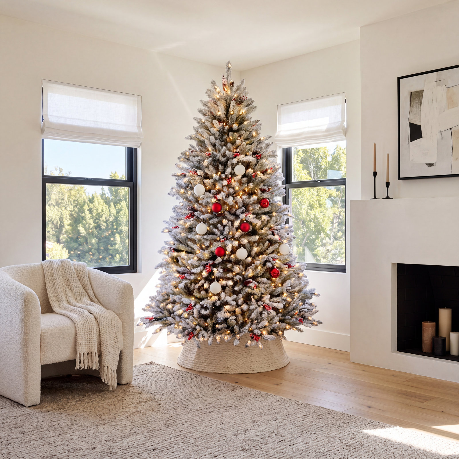 Pre-Lit Fir Christmas Tree, 6.5' H
