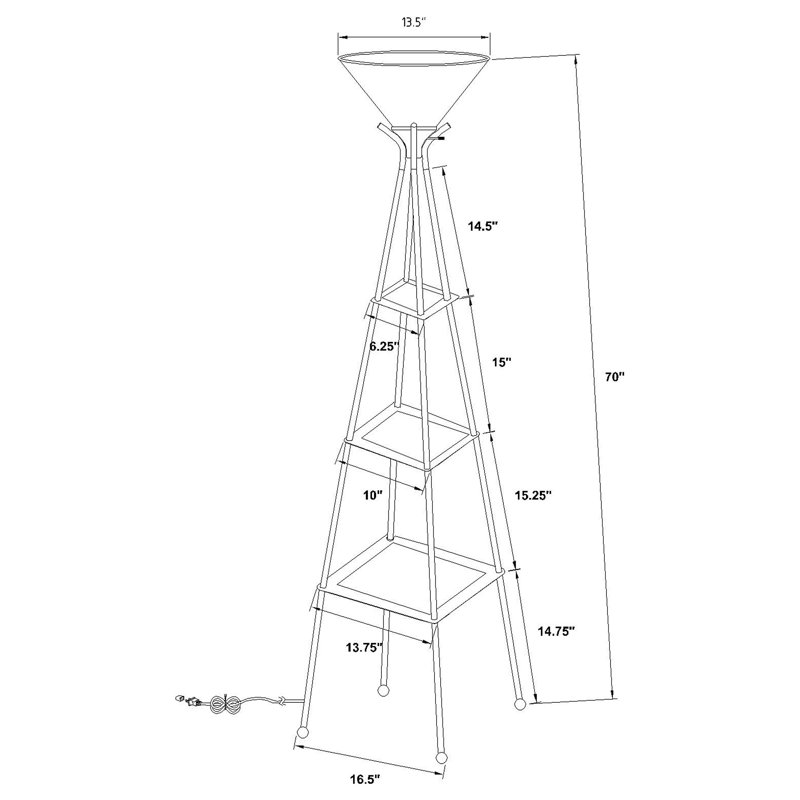 Lampe sur pied polyvalente à étagère Hartwig