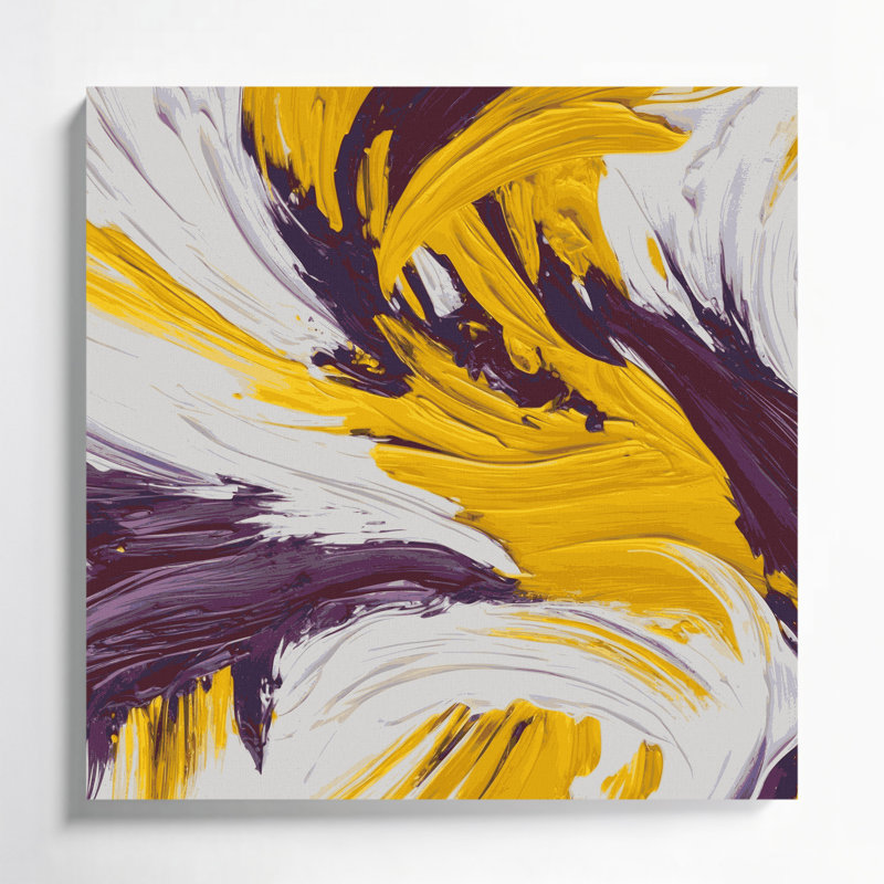 «Lyrical Abstraction 52», art mural sur toile grise, H 8 po x l 8 po