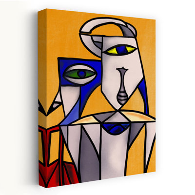 Bold Cubist Figures Abstract Modern Wall Art Print