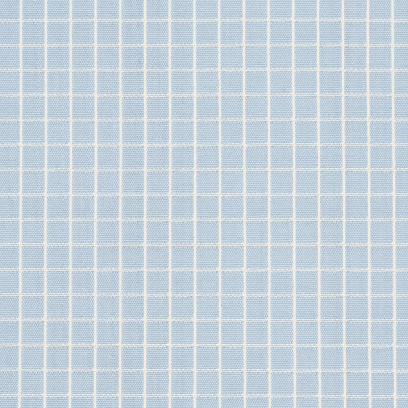 Schumacher x Mark D. Sikes Georgie Reversible Check Fabric, Light Blue
