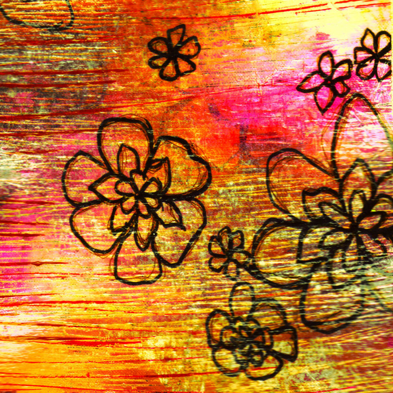 Fleurs jaunes, H 12 po x l 12 po, Non, Toile tendue