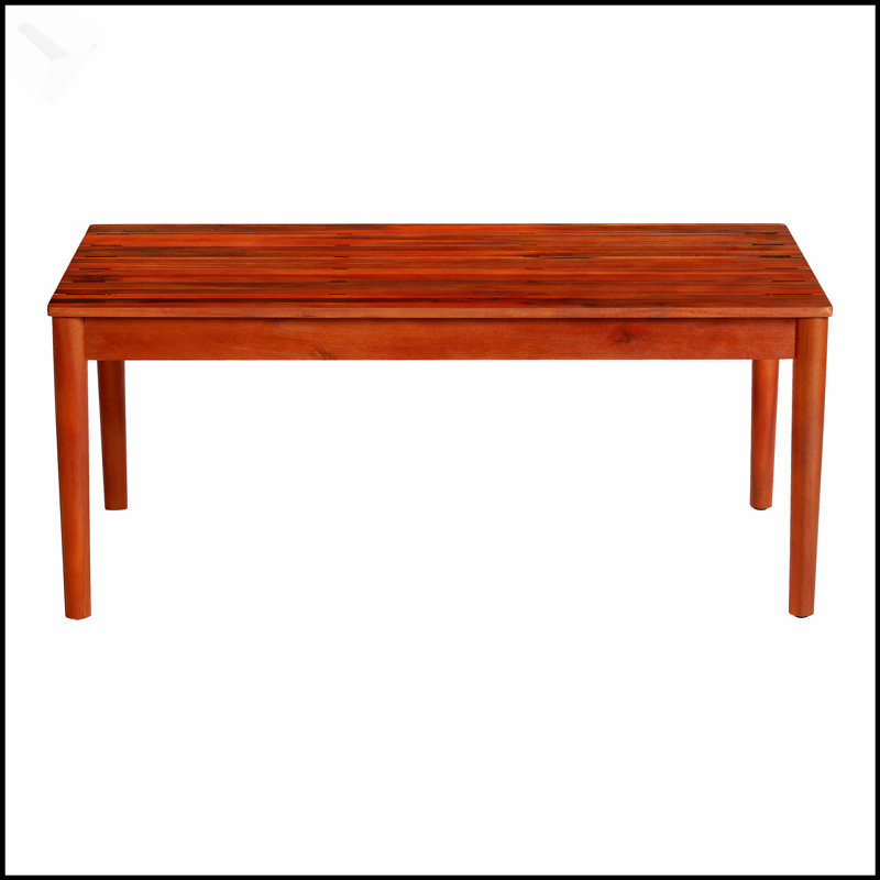 Table basse en bois d'acacia rustique Bryan, durable et élégante pour l'extérieur, résistante aux intempéries et au temps