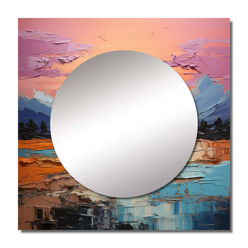 Amatury - Miroir carré abstrait pour paysages, 23 po x 23 po