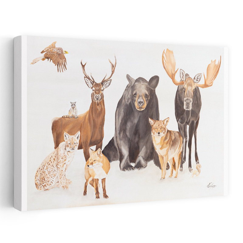 Art de l'orignal, animaux sauvages de la forêt, H 16 po x l 24 po