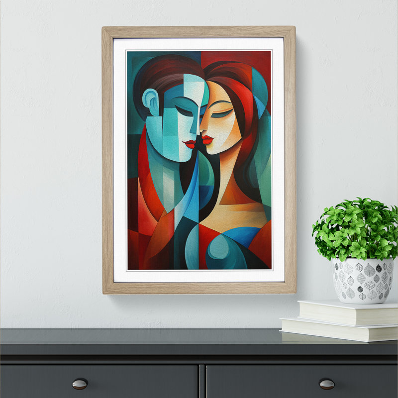 Lovers Cubism No.3 - Framed Print