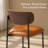 Modern Bar Stools Set of 2, 24 Inch Upholstered Faux Leather Counter Height Stools with Curved Backrest & Black Metal Legs, Wood Grain Back Bar Chairs for Kitchen Island-1531010558-1531010556