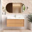 Meuble-lavabo mural moderne 48 po avec lavabo et comptoir en résine, meuble-lavabo flottant avec tiroirs avant et dosseret tissés
