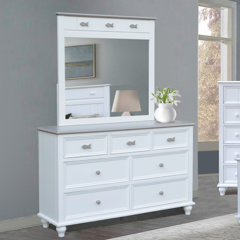 Fishtails Remer 7 Drawer Dresser with Mirror