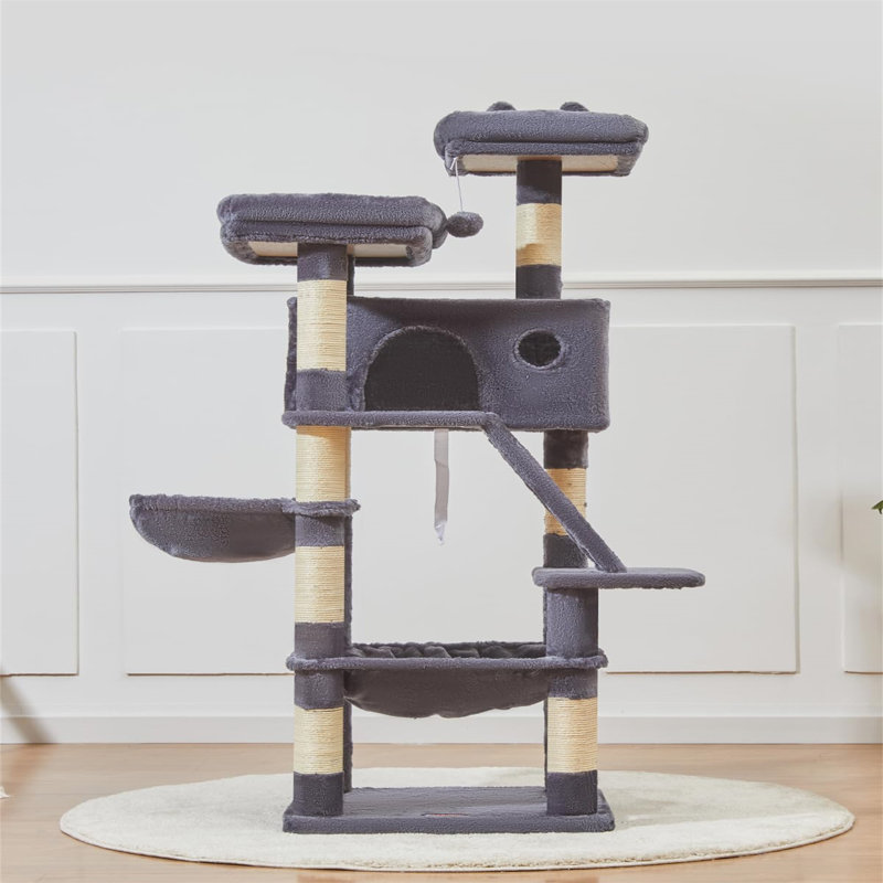 Evonda Cat Tree, 12.2" H x 18.11" W x 20.47" L, Dark Gray