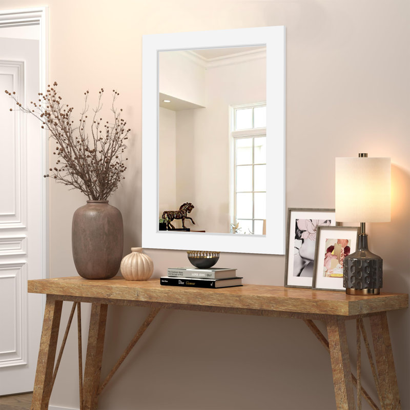 Miroir en bois, Blanc, 36 po x 24 po