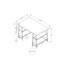 Bureau d'ordinateur, bureau personnel, ordinateur portable, tablettes de rangement, L 48 po, travail, aspect marbre blanc, métal, contemporain, moderne