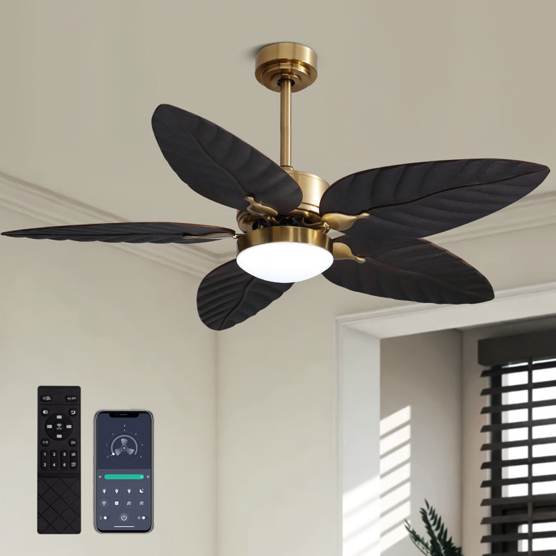 Ventilateur de plafond 5 pales 52 "à intensité variable avec lumières DEL et télécommande