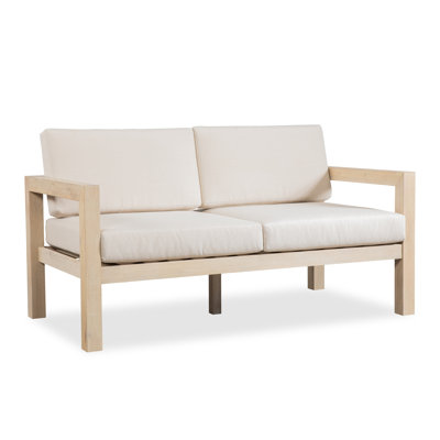 Brushed Finish Solid Wood Patio Loveseat