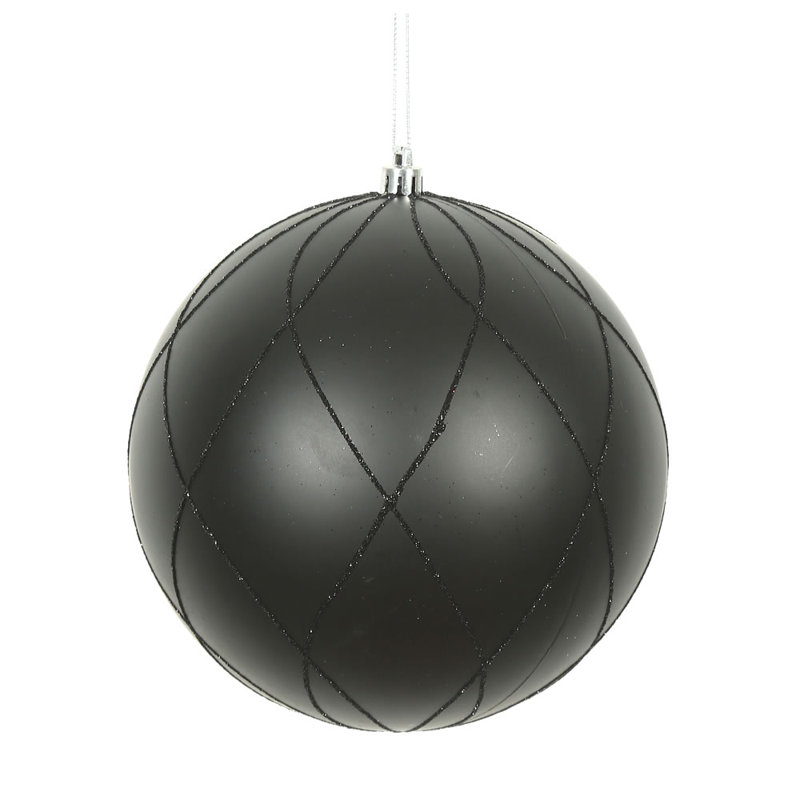 Ornement boule 8 po mat et scintillant, Noir