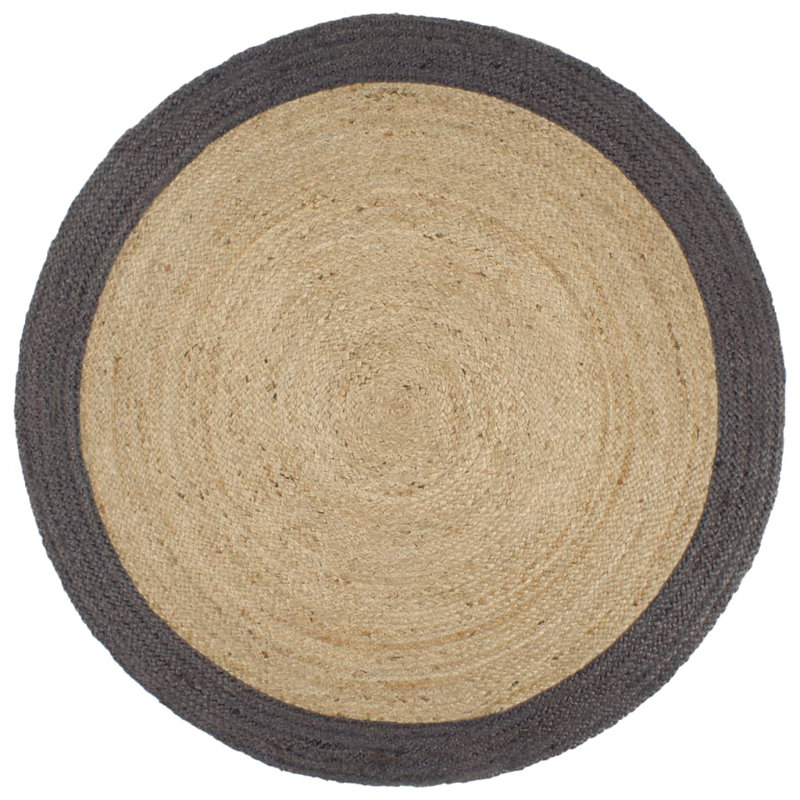 Gosford Hand Braided Brown/Dark Grey Rug, Round 240cm