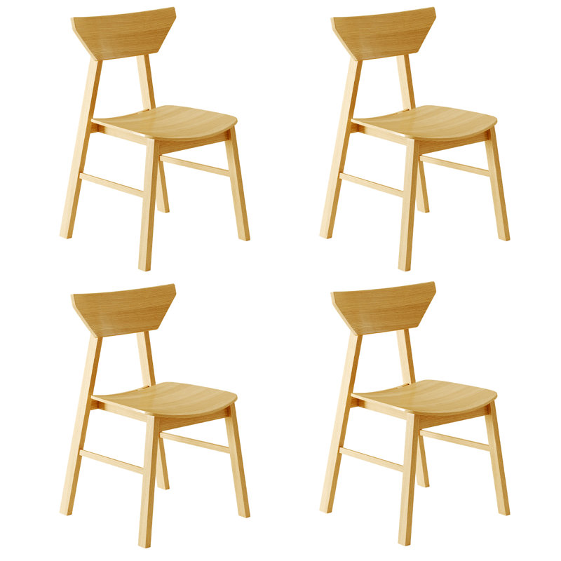 Chaises de salle à manger modernes avec dossier, avec structure en bois massif, pour la salle à manger / salon, Brun