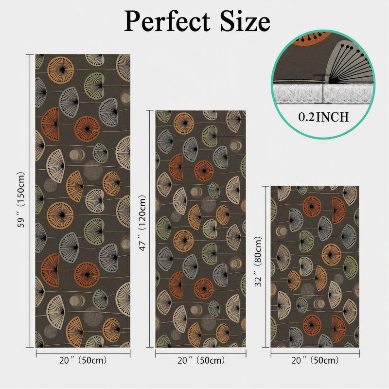 Abstract Circles Non-Slip Washable Kitchen Mats