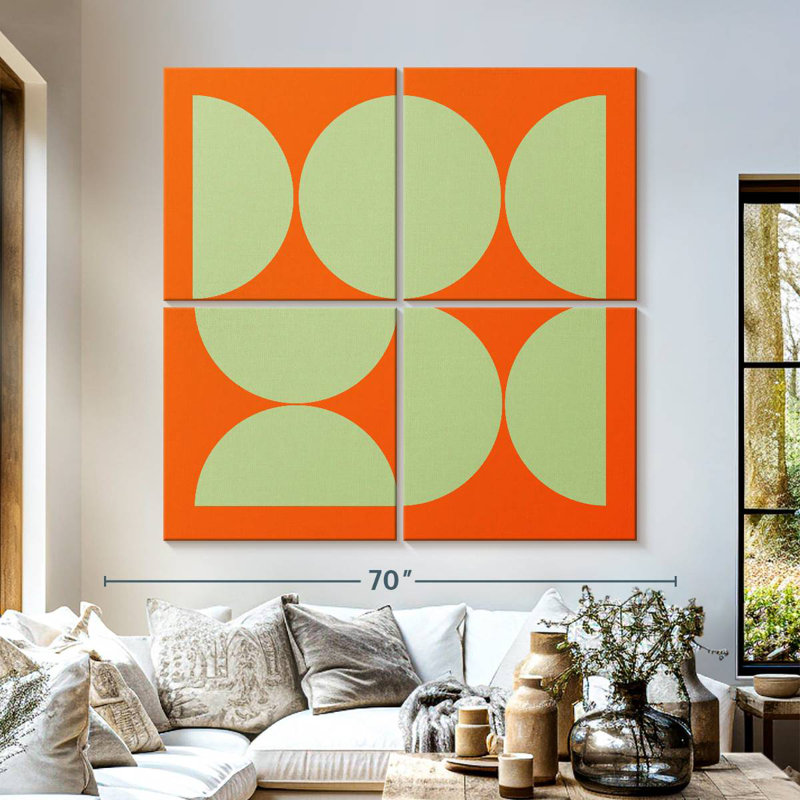 Mid-Century Half Circles Collage I, 57" H x 57" W