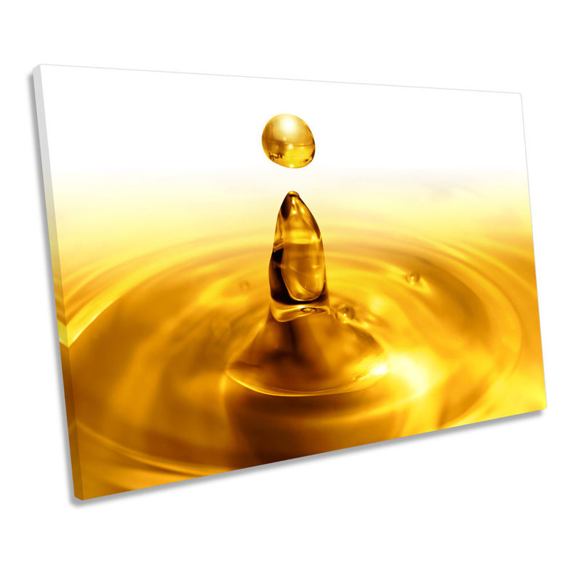 Abstract Oil Drip Drop 1 Piece Wrapped Canvas Wall Art, 61cm H x 91.4cm W