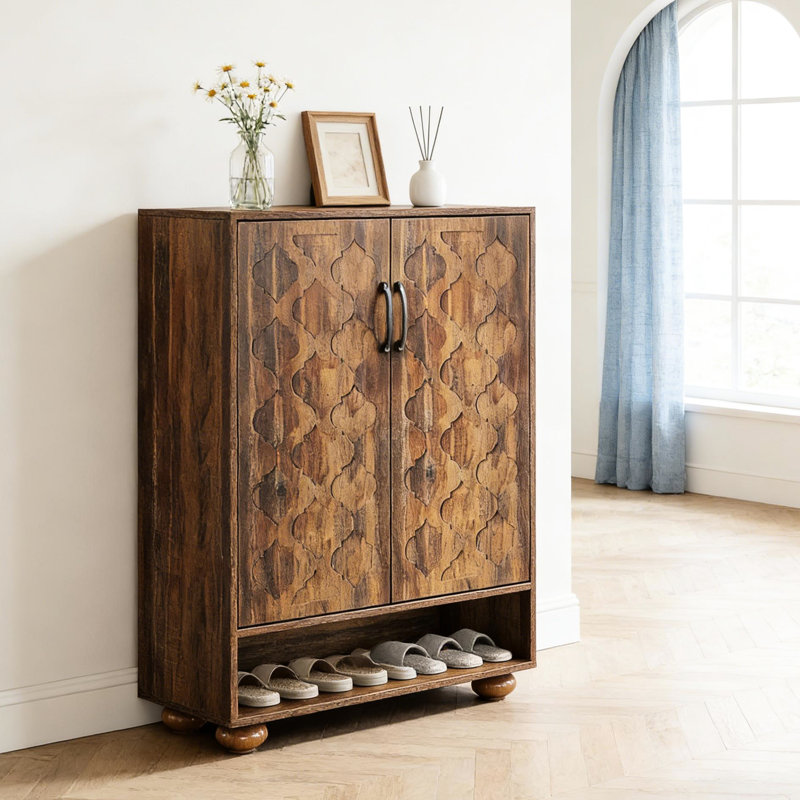 Armoire à chaussures de style naturel, armoire de rangement