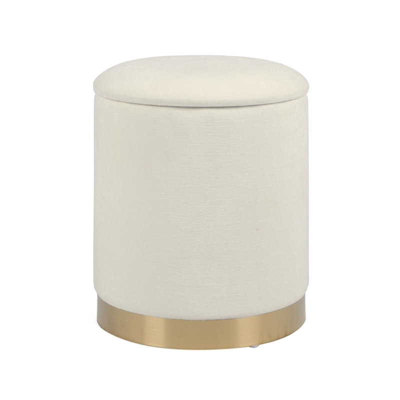 Cyra 12" Wide Round Storage Ottoman