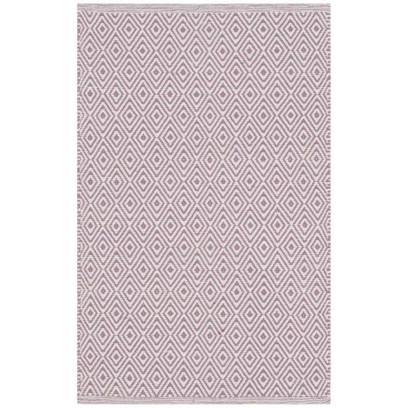 Akihiro Hand Woven Cotton Geometric Rug, Rectangle 3' x 5'