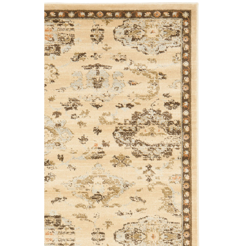 Tapis ivoire / brun Lavelle, Rectangle 4 pi x 6 pi