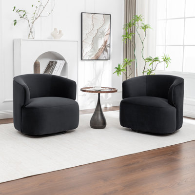 Tybias Upholstered Swivel Barrel Chair