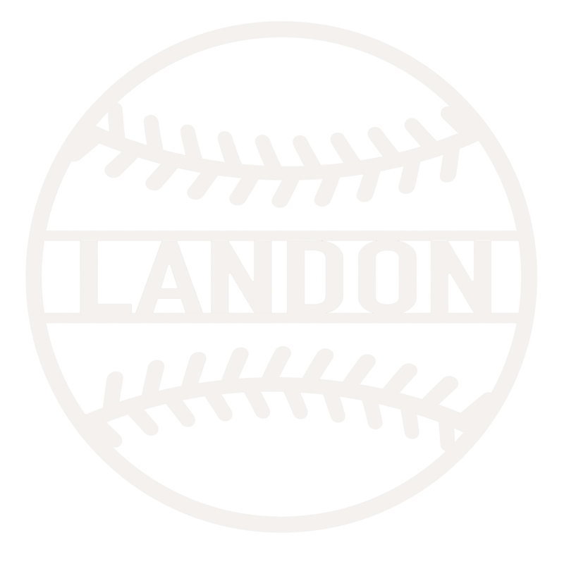 Plaque de baseball en bois avec nom personnalisé découpé au laser en bois blanc | Décoration murale amusante dans la chambre d'enfant ou l'aire de jeu | 10 po